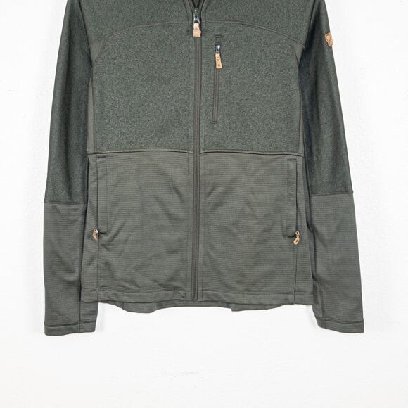 FjallRaven Women's Abisko Trail Fleece Hooded Jacket Deep forest sz Medium - Picture 5 of 11